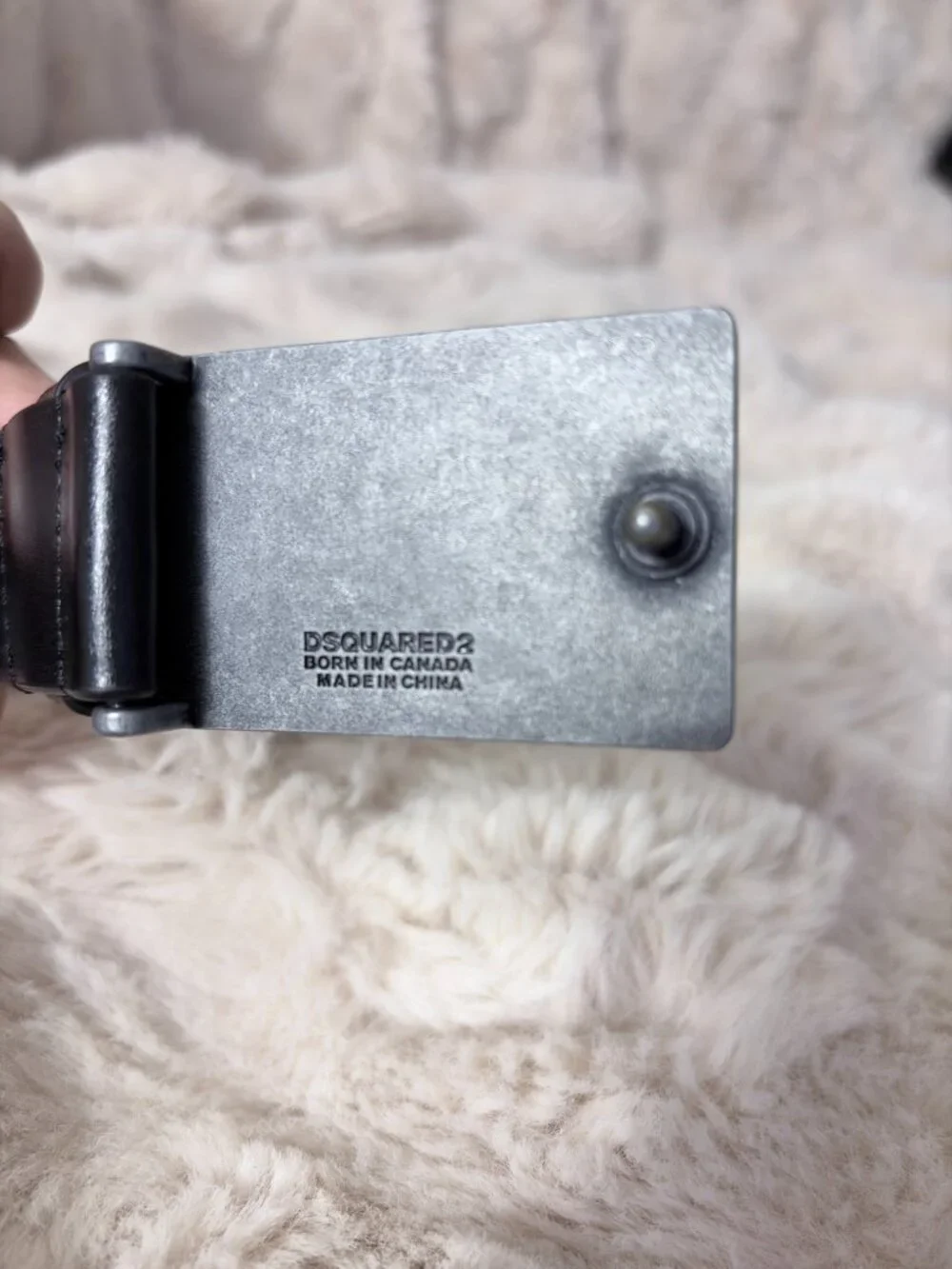 DSQUARED2 KIDS Logo Plaque Leather Belt - Size: II (8Y - 10Y)